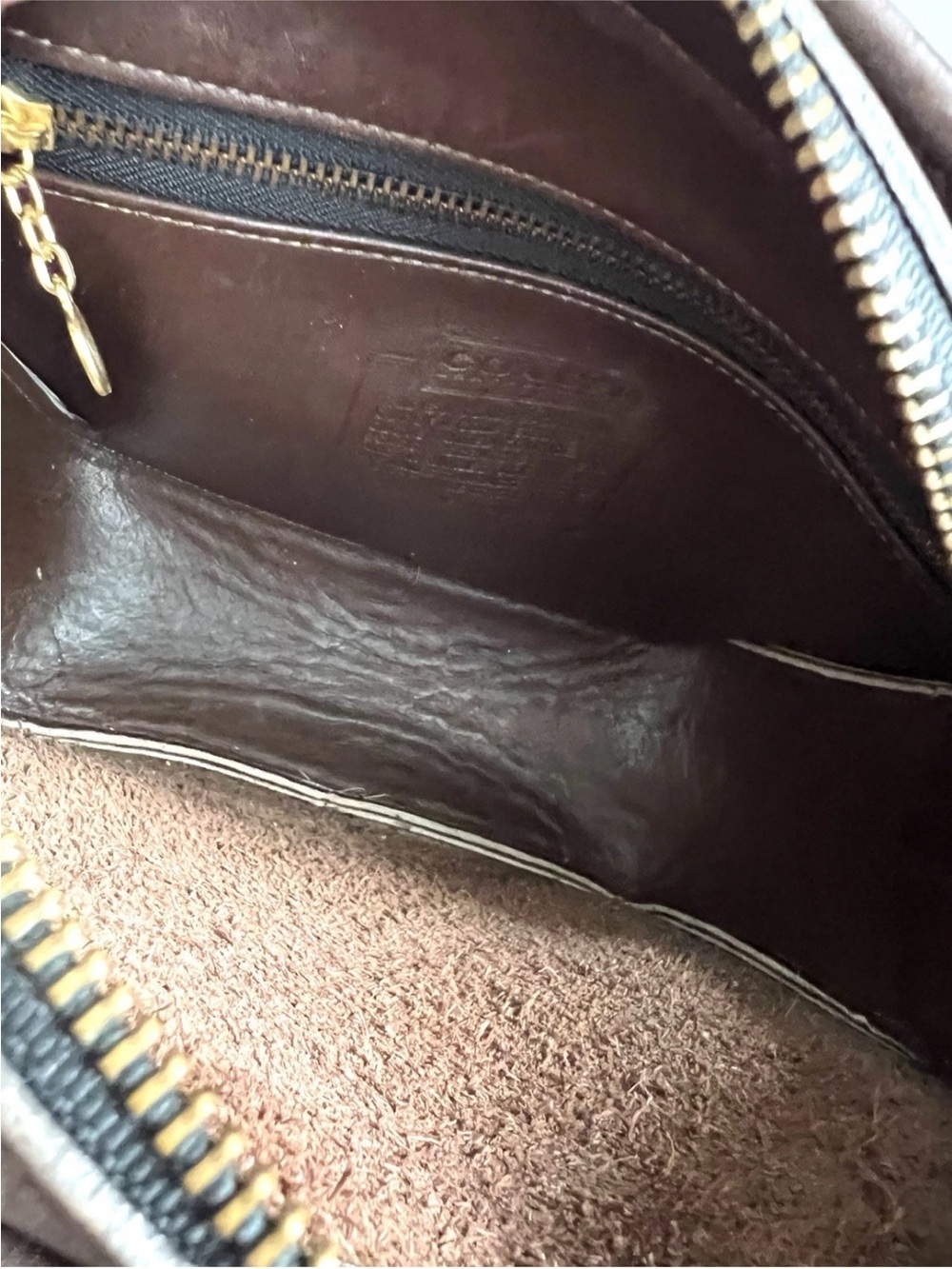 Vintage Coach Cooper Geometric Zip Brown Leather Small Crossbody Bag - USA - Picture 10 of 11